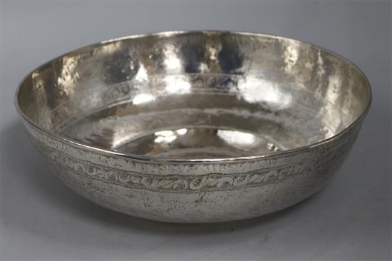 A metal bowl